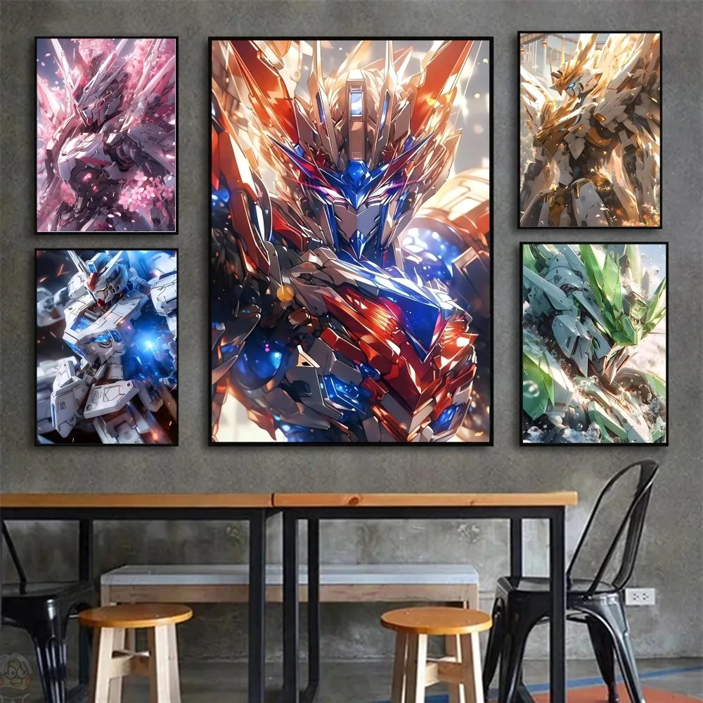 1pc Hot Classic Anime Cool Characters Mobile Suit Gundam Poster HD Posters Home Room Bar Cafe Decor Art Wall Painting Picture