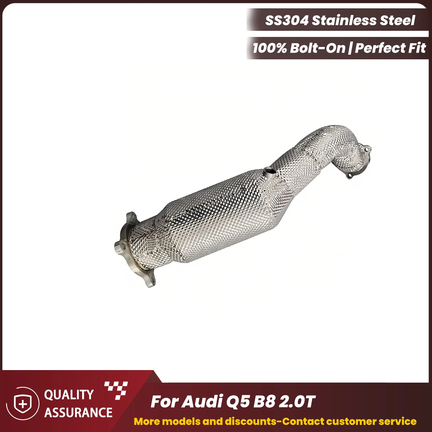 

ECCF Sports Downpipe With Heat Shield For Audi Q5 B8 2.0T Aggressive Exhaust Sound High Flow Performance Upgrade