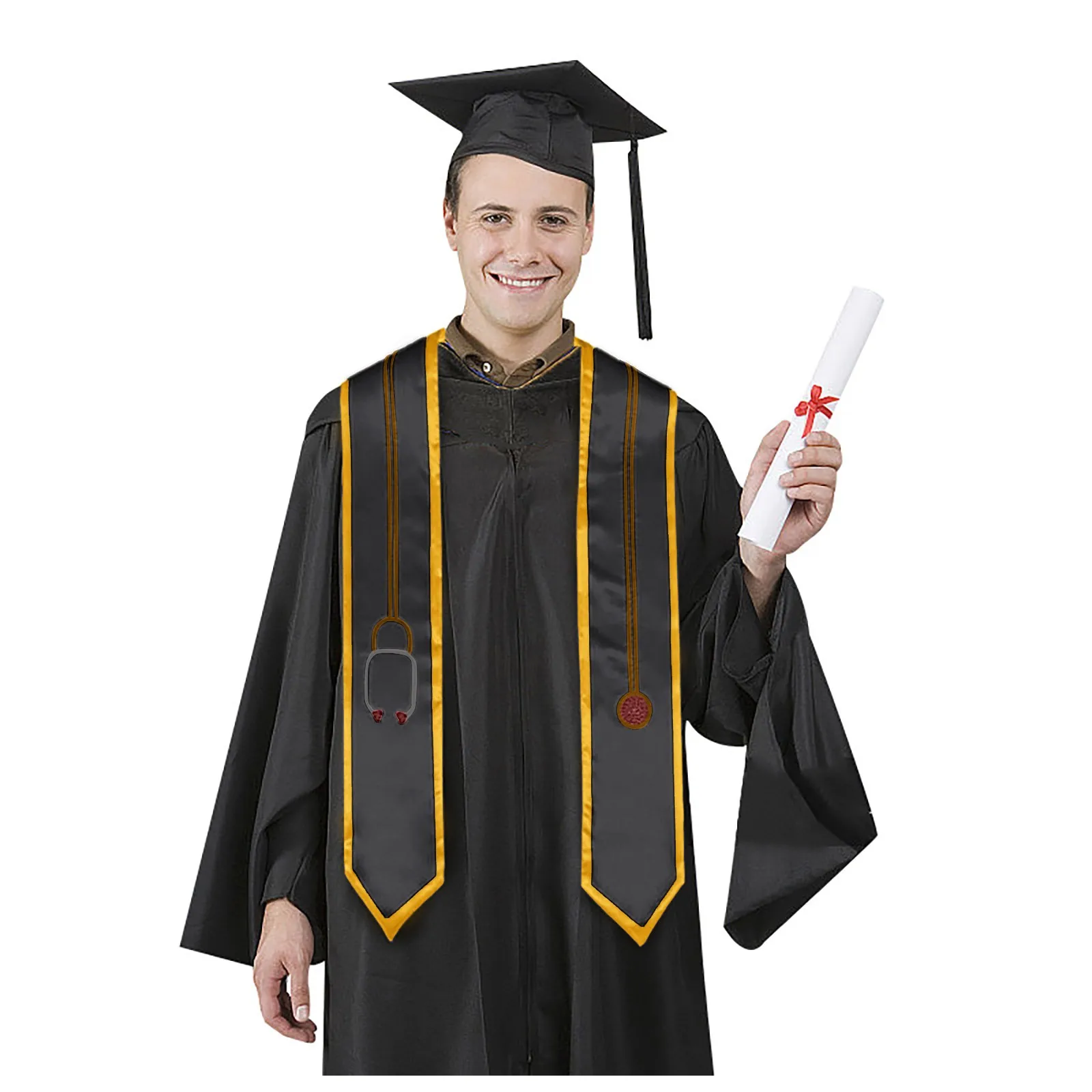 Unisex Graduação roubou Sash para Início Acadêmico, Adulto, Planície, Clássico, Ensino Médio, Colagem, Cerimônia, Bacharel, Vestido, Cachecol