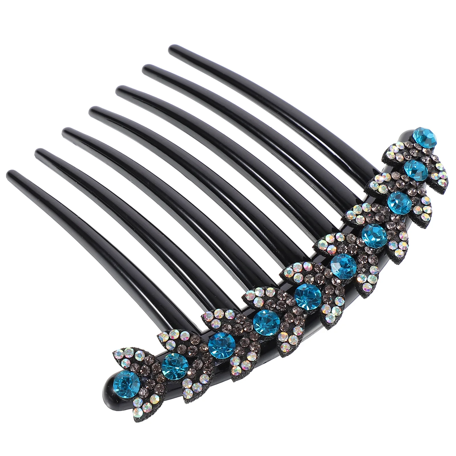 

Hairpin Fork Rhinestone Stick Black Comb Bride Accessories Unique Shape Easy Hold Thick Dress-ups Suitable All Hair