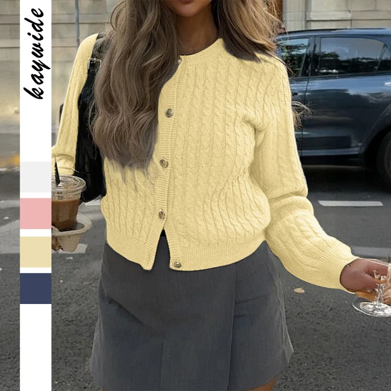 

Повседневный стиль, однотонная футболка с длинными рукавами, свитер, женская шерстяная одежда, осень-зима 2023 г.