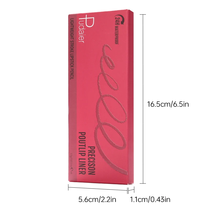 Conjunto de lápis de delineador labial fosco de 6 peças, conjunto de lápis de batom, kit de maquiagem para contorno e definição de lábios, presentes ideais para mulheres