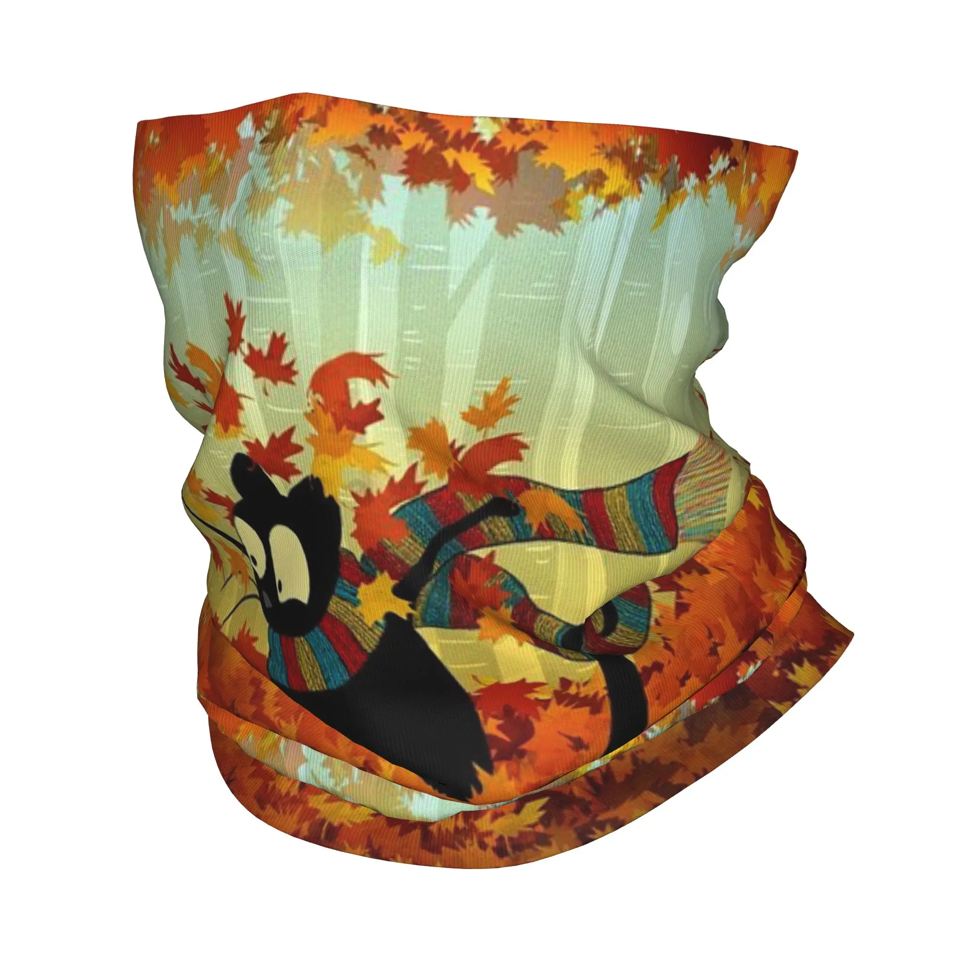 

Cartoon Black Cat Fall Leaves Bandana Neck Cover Printed Mask Scarf Multi-use Headwear Outdoor Sports Unisex Adult