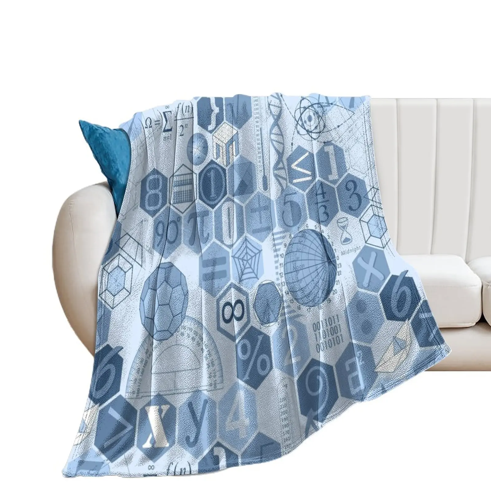 

Math in color (navy) Throw Blanket Heavy Single Sofa Throw Soft Plaid Blankets