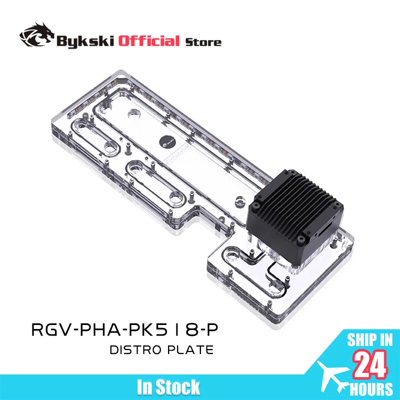 Solution de canalisation d'eau pour panneau acrylique BYKSKI, à utiliser pour le boîtier Phanteks PK518 (Evolv X) / Permet de rendre la disposition des canalisations plus claire. RGV-PHA-PK518-P