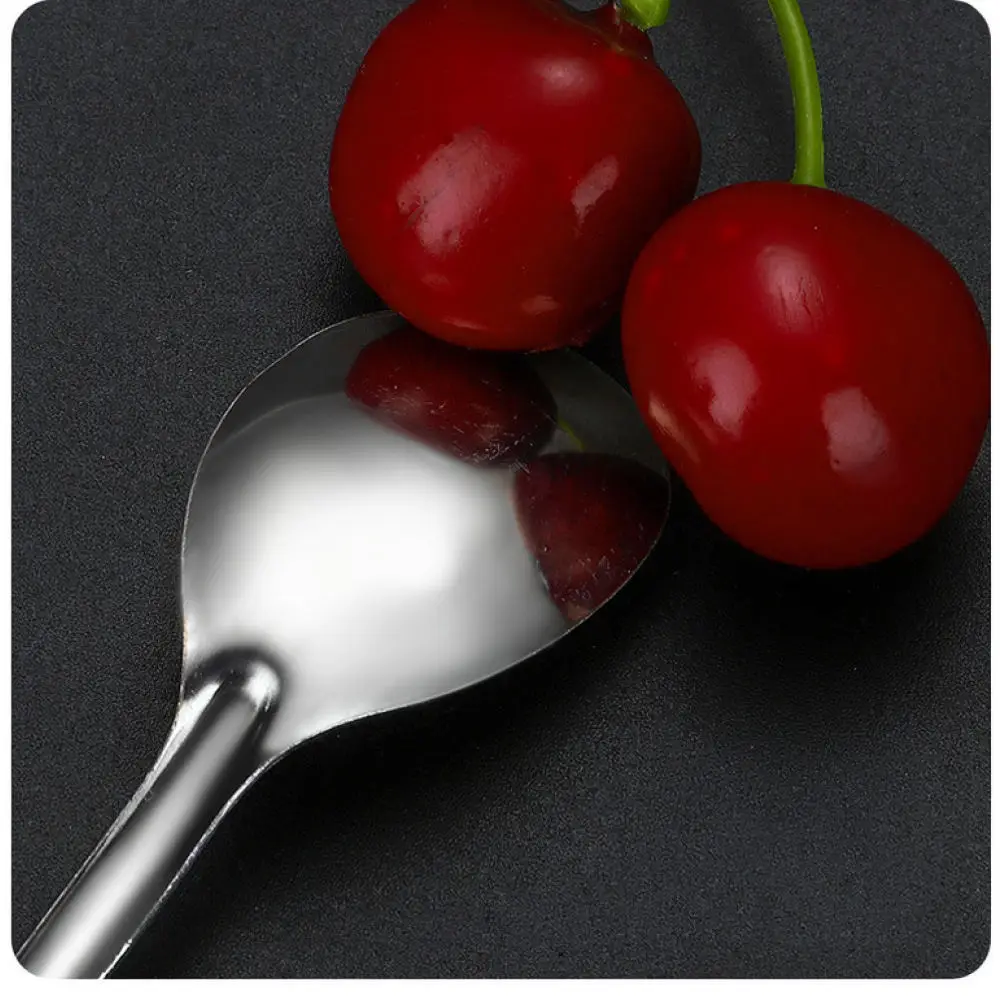 Durable Stainless Steel Long Handle Spoon Modern Style Dessert Scoop For Home Kitchen Dining Coffee Milk Tea