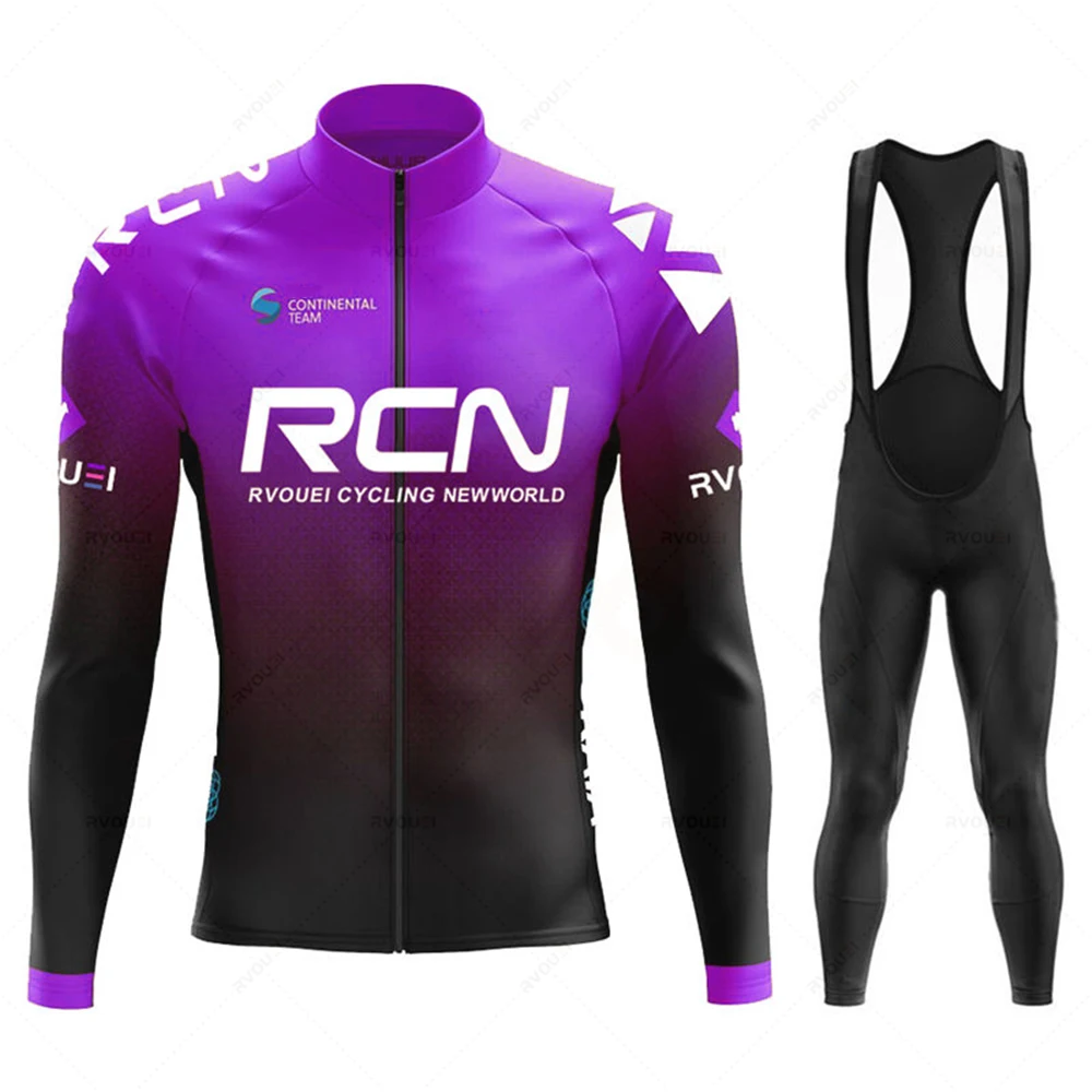 2026 New Rvouei Team Autumn Cycling Jersey Set Ropa Ciclismo Men Long Sleeve Bike Clothing MTB Maillot Road Bicycle Bibs Uniform