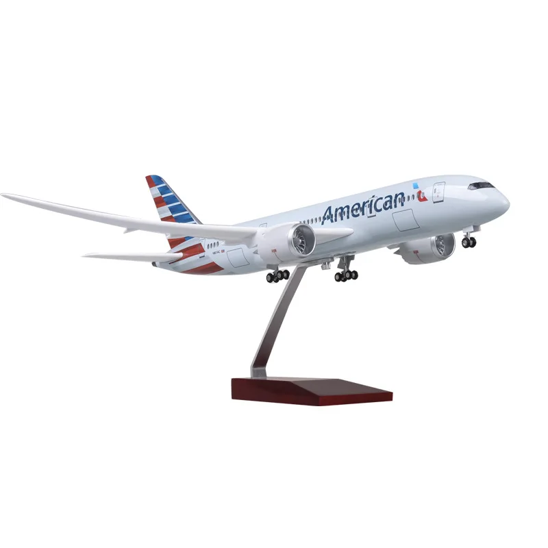 

1/130 Scale Plane Model 43cm Airplane 787 B787 Dreamliner Aircraft American Airlines Model W Light and Wheel Resin Model Toy