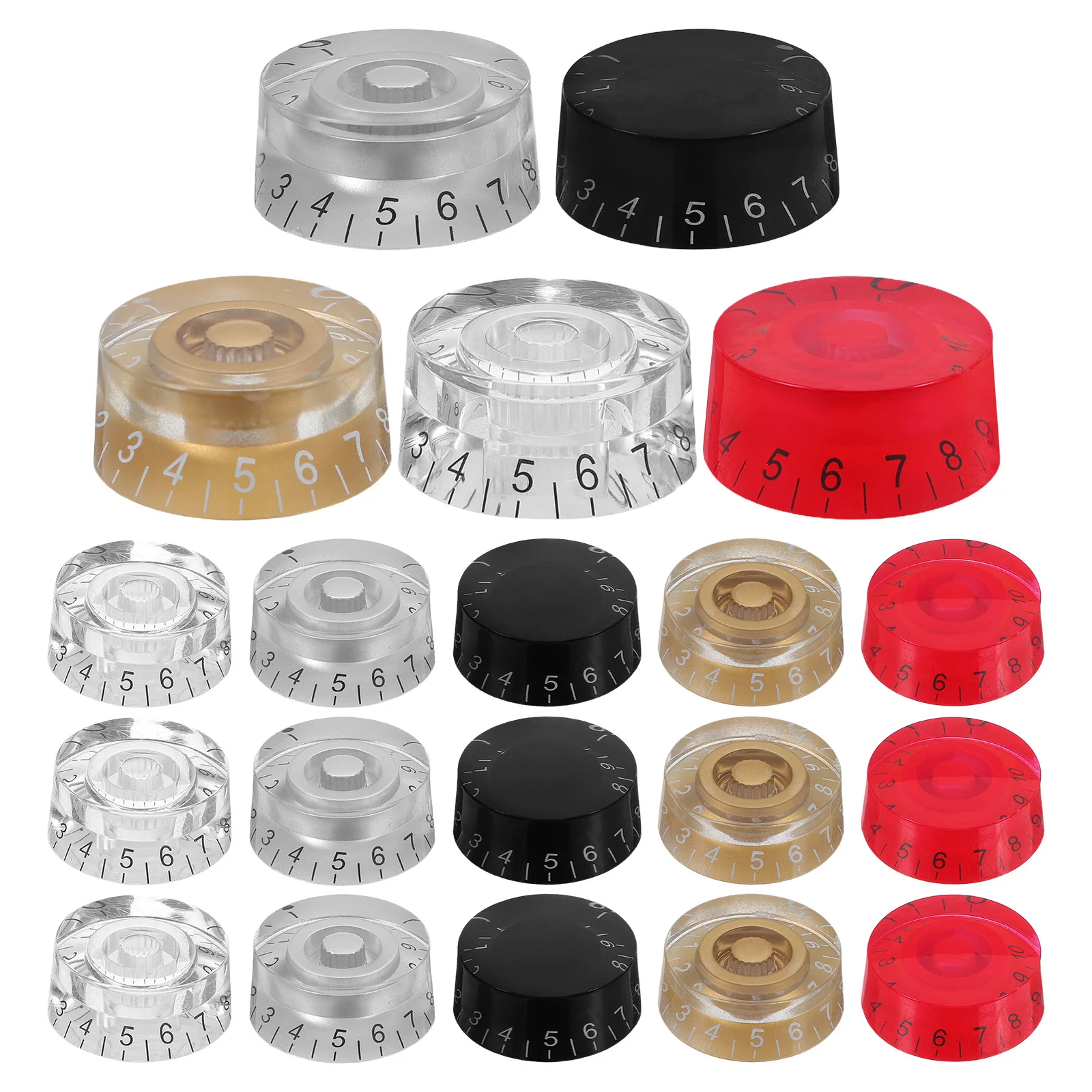 

20pcs Electric Guitar Knobs Volume Tone Control For Precise Tuning Durable Replacement Parts Compatible With Bass Amplifier