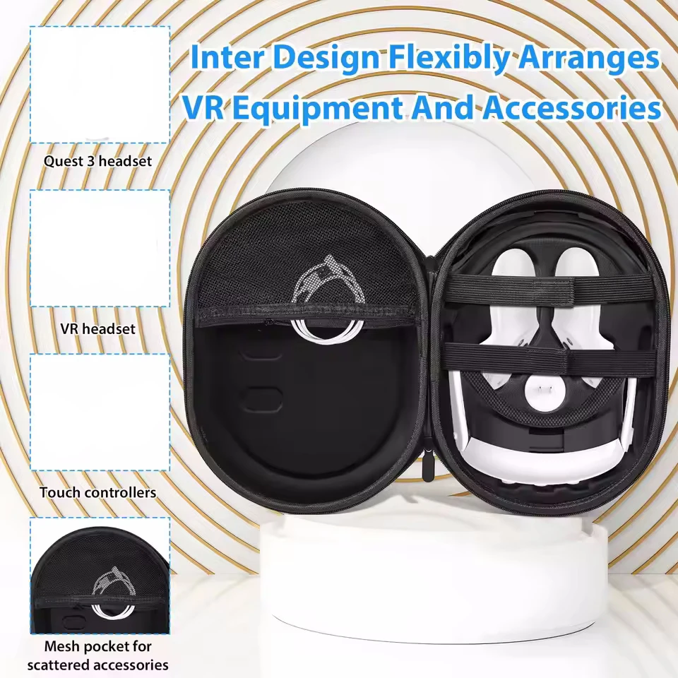 حمل حقيبة التخزين غطاء صندوق ل ميتا كوة كويست 3 كويست 3 الواقع الافتراضي VR نظارات سماعة لعبة الملحقات كيس قذيفة #5