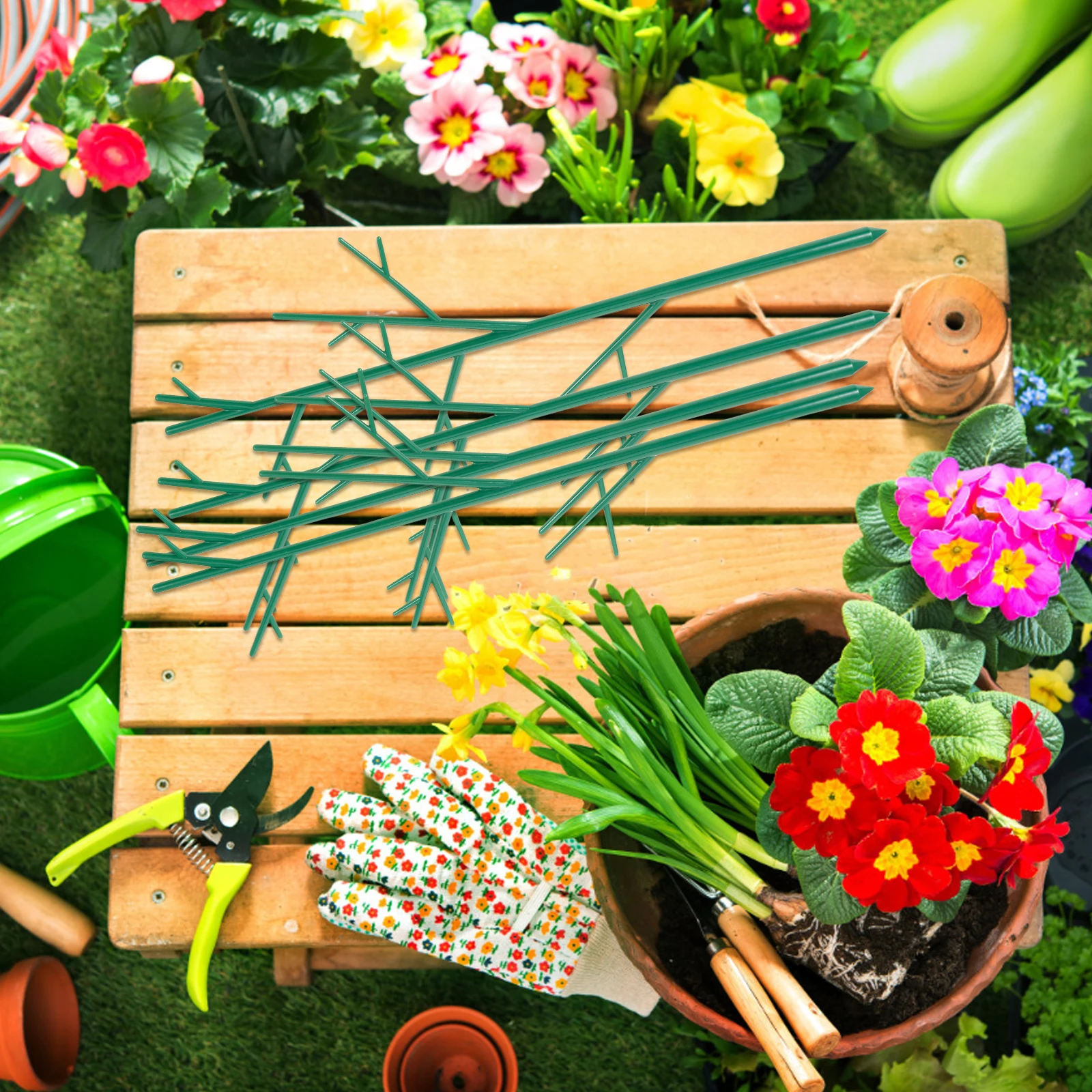 

5pcs Plant Climbing Support Pole For Potted Plants Garden Trellis Stand Outdoor Indoor Use Plastic Lattice Pole For Fruit Trees