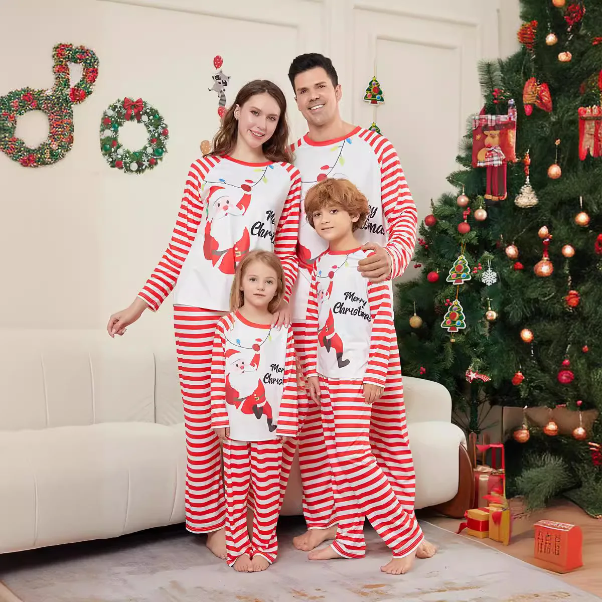 

New Santa Claus European and American parent-child home wear baby men's and women's children's wear family pajamas