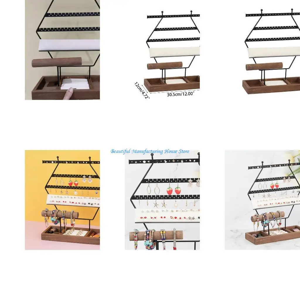 

E56A Necklace Holder Jewelry Tree Bracelet Stand Display for Earring Ring
