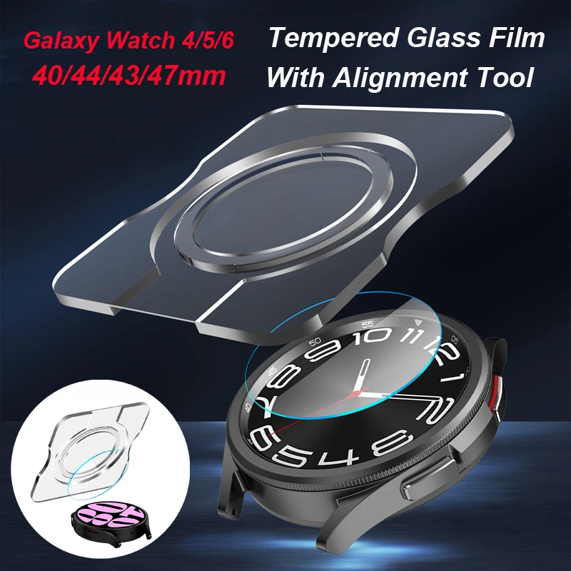 

Инструмент для выравнивания с пленкой из закаленного стекла для Samsung Galaxy Watch 4 5 6 Classic 47 мм 43 мм 40 мм 44 мм протектор экрана с простой установкой