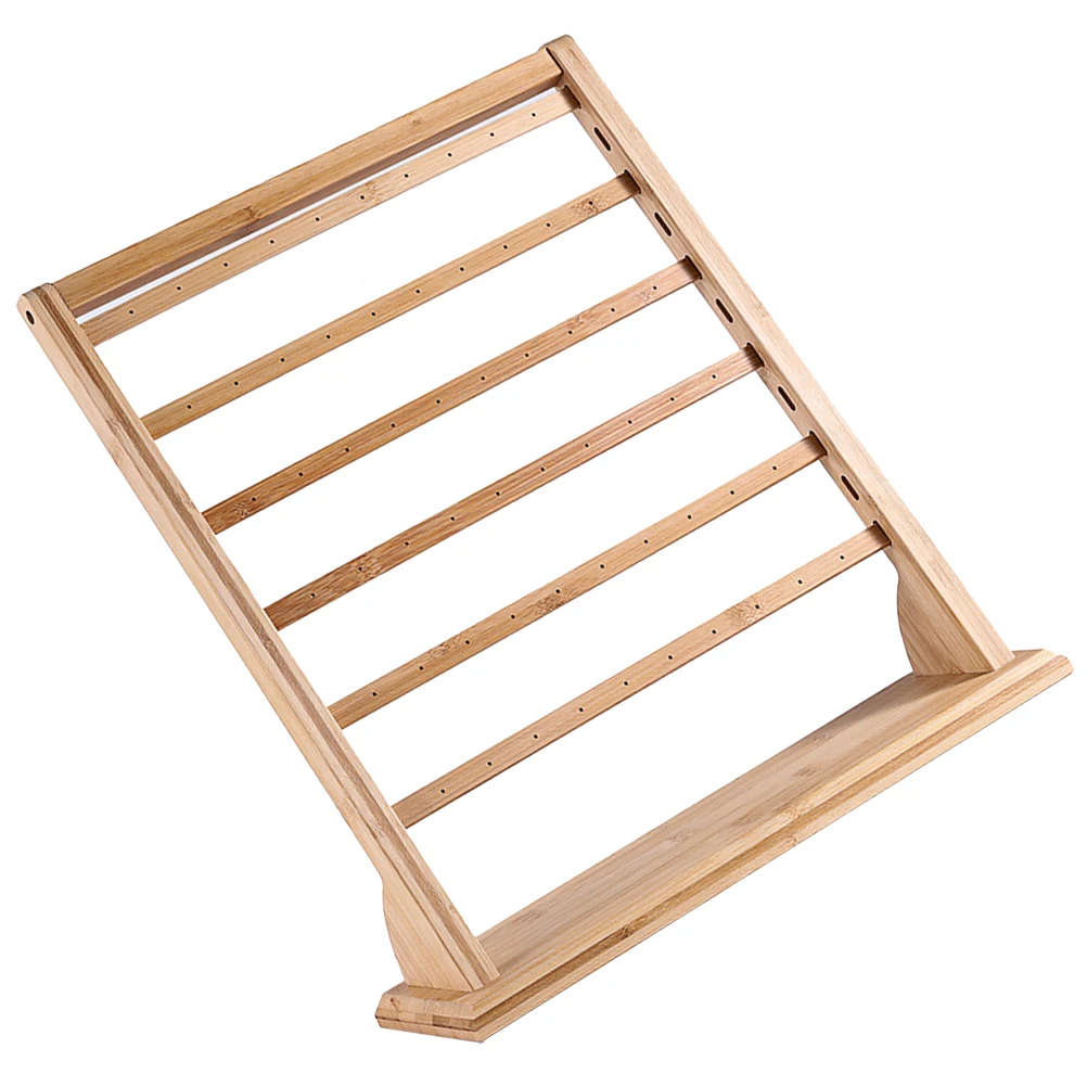 Earring Storage Rack Cards ganizer Jewelry Holder Display St Desktop Bamboo Material Smooth Prime Quality Creative Shape