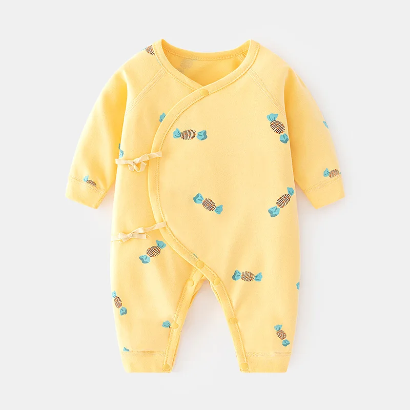 Newborn Boneless Jumpsuit Baby Pure Cotton Rompers Spring and Autumn Newborn Gown Romper Male and Female Baby Underwear