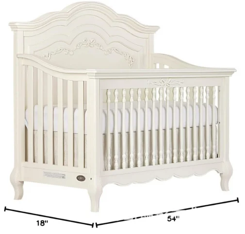 5-in-1 Convertible Ivory Lace with 3 Mattress Heights, Sturdy and Spacious Children\'s Bed.