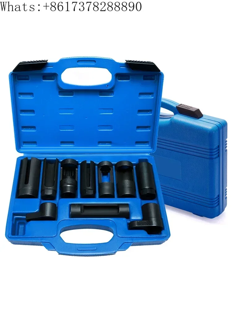 Special socket for dismantling automotive oxygen sensors, open socket wrench, conversion rod, auto repair tool set