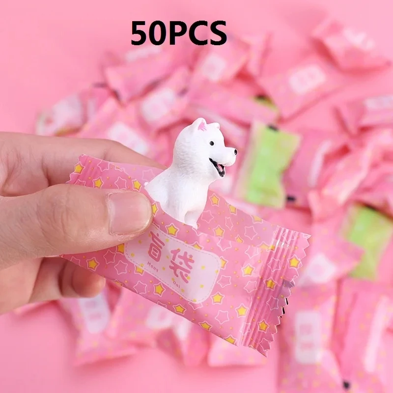 50PCS Cute Mini Simulation Animal Blind Box Toys Action Surprise Tide Play Figures Fake Candy Guess Blind Bag For Kids Gifts