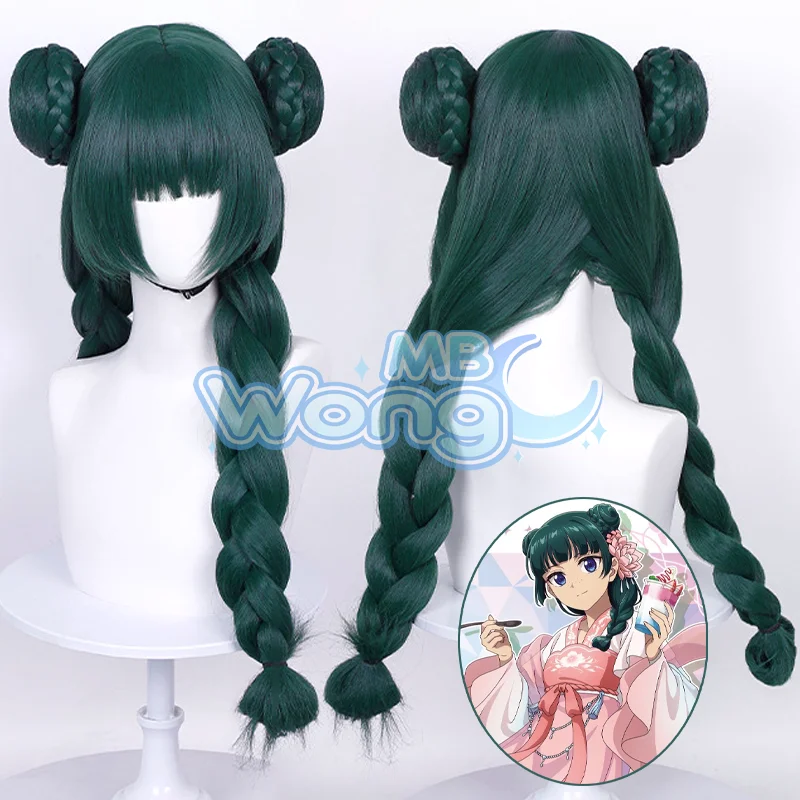 Anime Maomao Cosplay Wig Coffee Collab Maomao Outfit Green Hair Rose Net Outfit Maomao Role Play For Hallowmas Party Adult Men