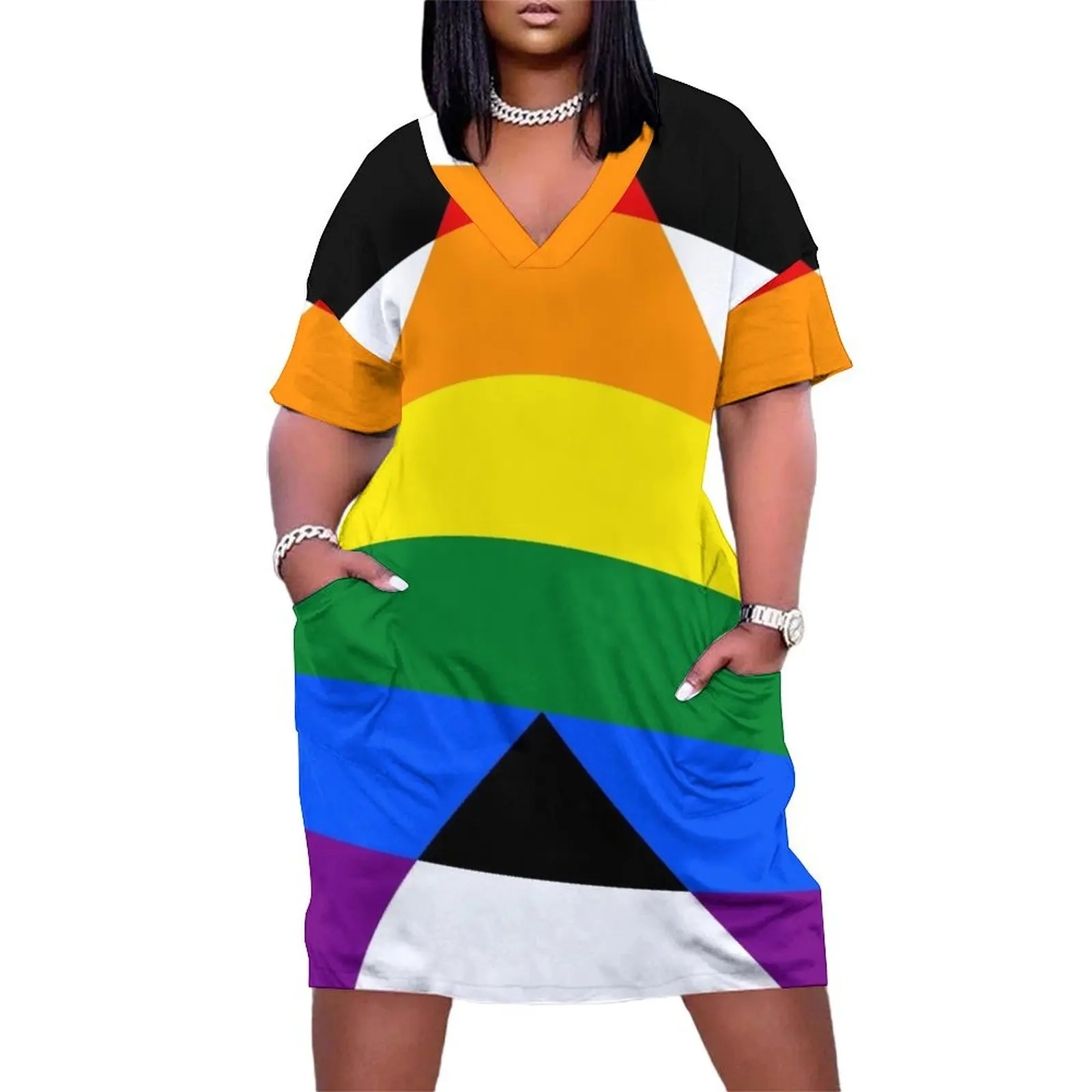 

Ally Flag Loose Pocket Dress chic and elegant evening dress Women's dress Women's skirt