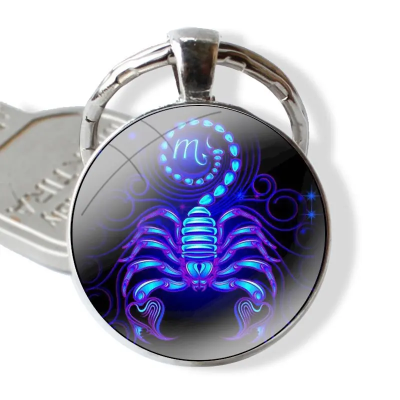 Keychain Handmade Glass Cabochon Key Ring Holder Pendant Key Chains Animal Scorpion Popular