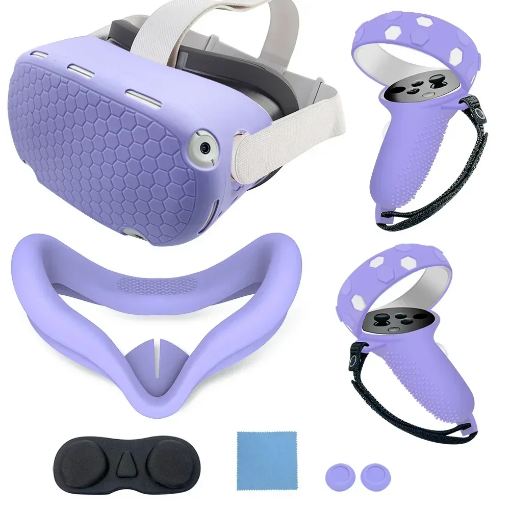 For Oculus Quest 2 all inclusive controller silicone host protective case anti slip and anti fall 6-piece VR accessory set