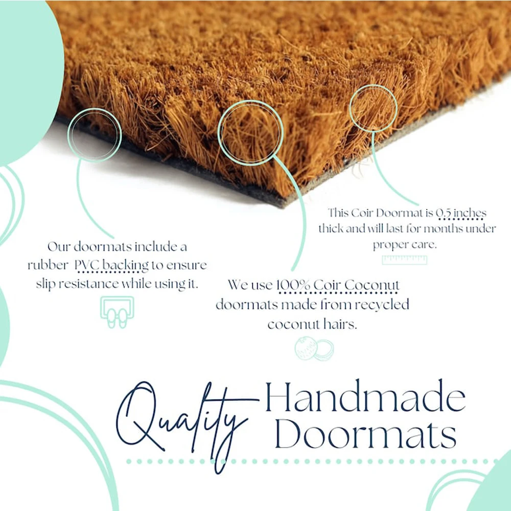 ممسحة بشعار مخصص لكلماتك هنا، حصيرة ترحيب أنيقة ومتينة، بساط سريع الجفاف لمنزل الشرفة والفندق والمؤسسات