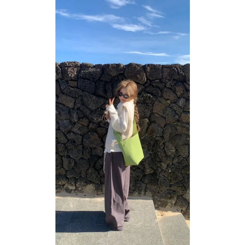 نمط جديد الخريف والشتاء نمط عالية الياقة زرر فروي محبوك سترة للنساء الطبقات سترة #3