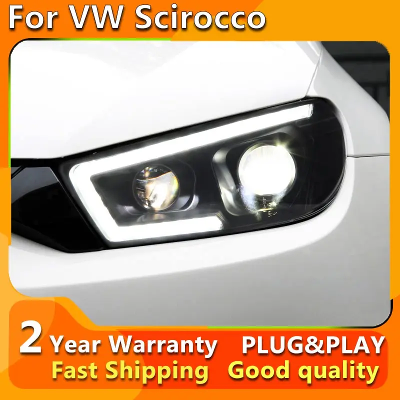 Car Front Headlight For VW Scirocco LED 2009-2017 HeadLamp Styling Dynamic Turn Signal Lens Automotive Accessories Assembly