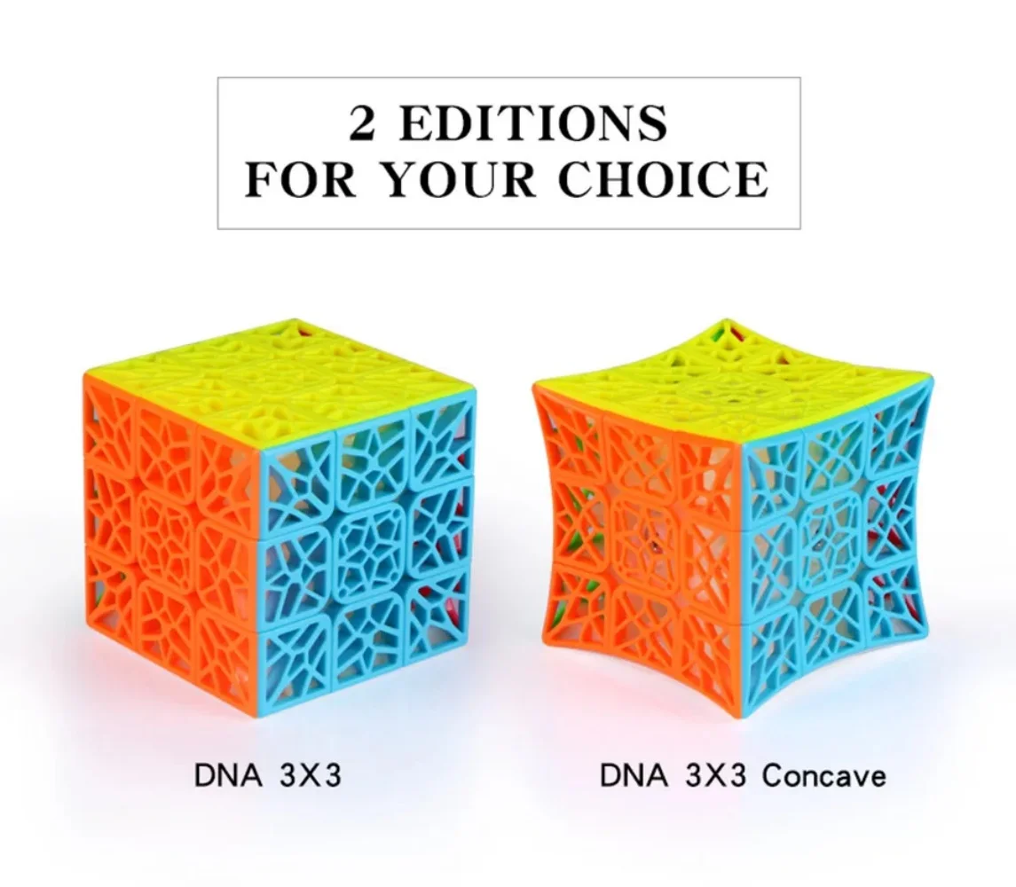 Qiyi 3X3 Dna Concave Stickerless Snelheid Kubus Puzzelspeelgoed Voor Kinderen Dna 3X3X3 Kubus Kinderen Speelgoed