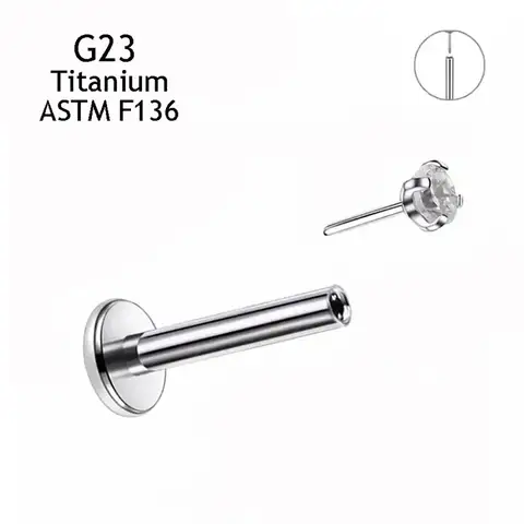 थोक थ्रेडलेस बेस ASTM F136 टाइटेनियम ज्वेलरी पुश इन टनल नोज़ रिंग्स ईयर लिप स्टड लैब्रेट बॉडी पियर्सिंग एक्सेसरीज़ 10 best sales छेदन में धक्का - №4