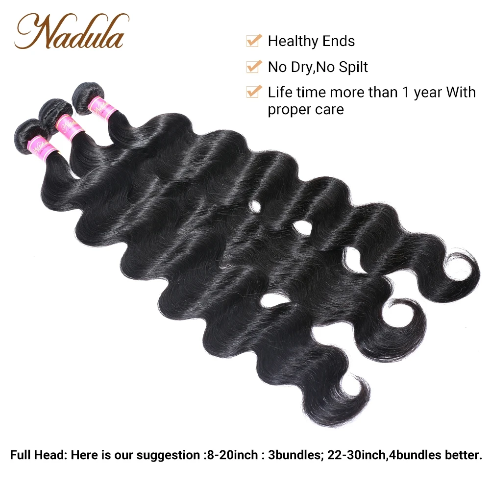 Nadula Hair 28 Inch 30 Inch Long Brazilian Body Wave Hair 3 Bundles Brazilian Hair Weave Bundles 100% Remy Human Hair Body Wave image 2