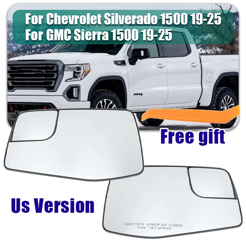 

Rearview Mirror Glass Lens For Chevrolet Silverado 1500 GMC Sierra 2019 2020 2021 2022 - 2025 Door Side Mirror Car Accessories