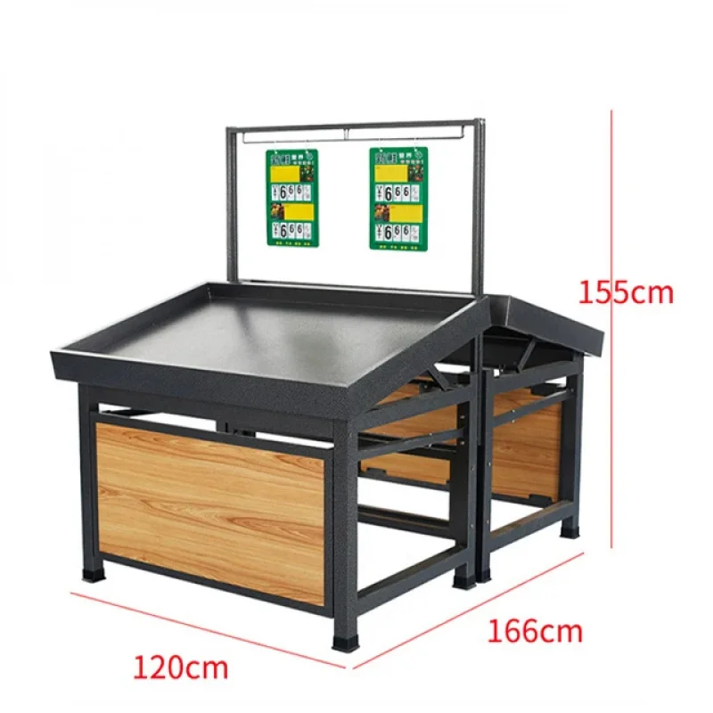 custom.Supermarket Shelf Wooden Fruit and  Vegetable Display Rack
