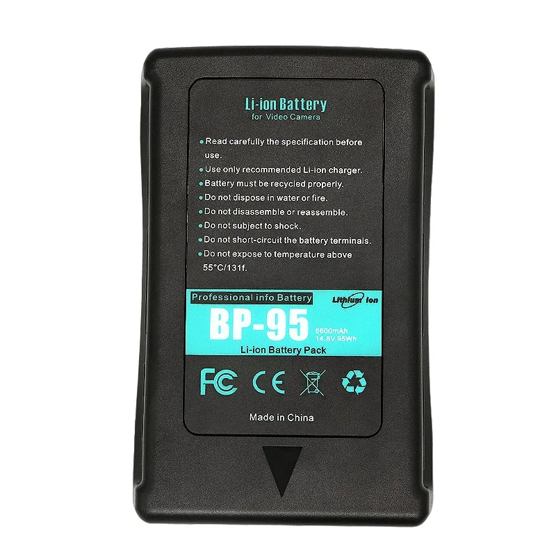 Digital Camera Battery Pack Bp-95 6600mah V Mount Battery V-Lock Rechargeable Lithi For Camcorder / Photography Lights / Monitor