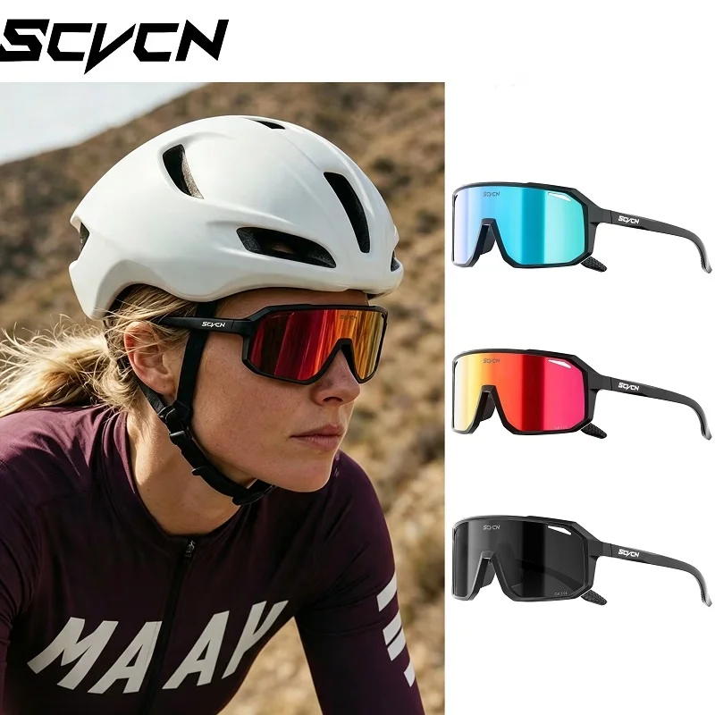 SCVCN UV400 Cycling Outdoor Sports Sunglasses Men Running Hiking Goggles Fashion Women Photo Party Windproof Pickleball Eyewear