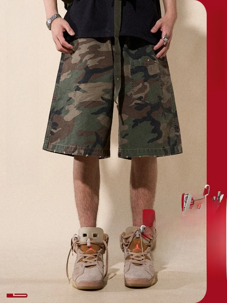 

Loadmind Summer American Streetwear Casual Comfortable Breathable Camouflage Workwear orts Casual Pants Trendy Straight Leg...