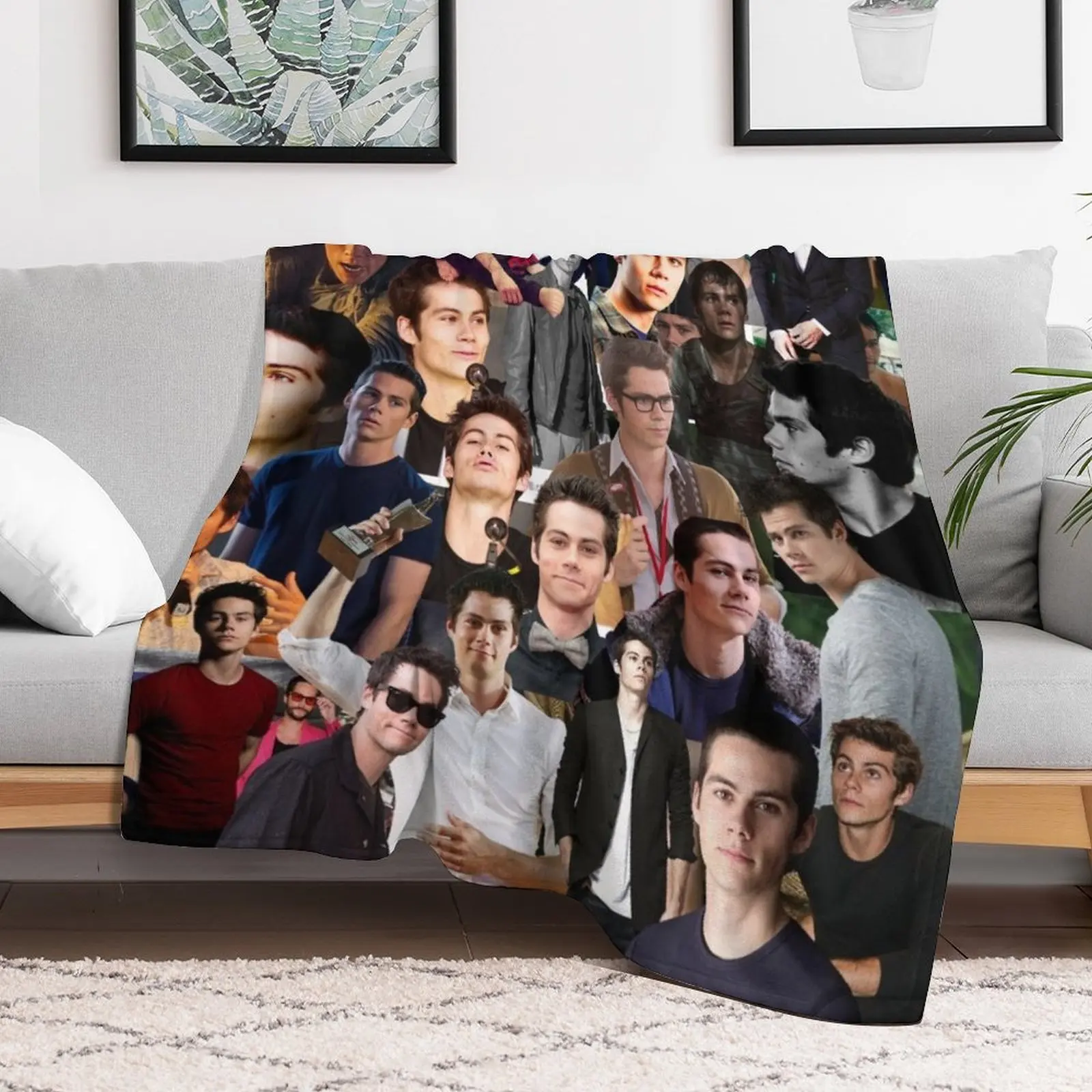 Dylan O'Brien Abstract Seamless Collage Pattern Throw Blanket