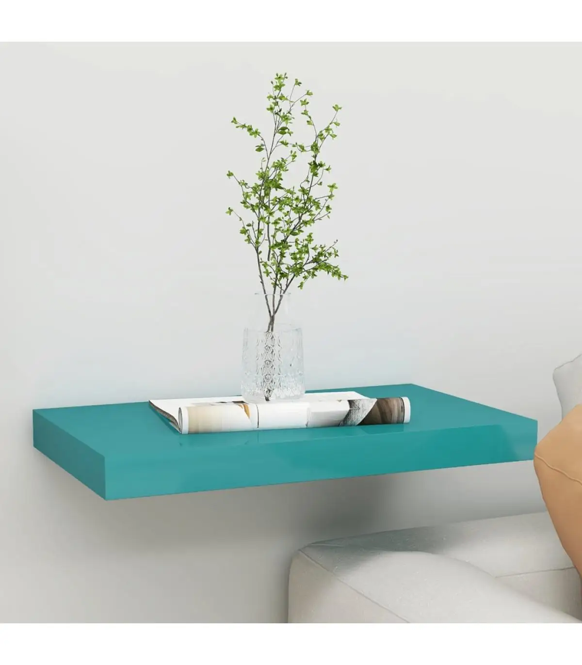 Shelves and shelving floating wall shelf MDF Blue 40x23x3,8 cm