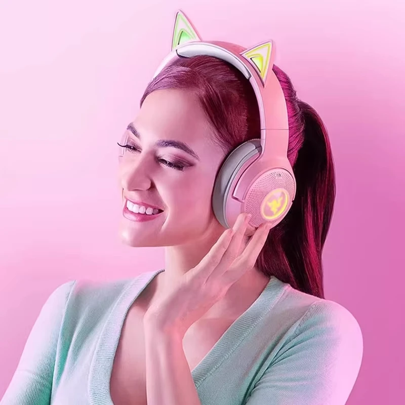 سماعة Razer Kraken Kitty V2 BT اللاسلكية بلوتوث RGB للكمبيوتر وألعاب الفيديو #3
