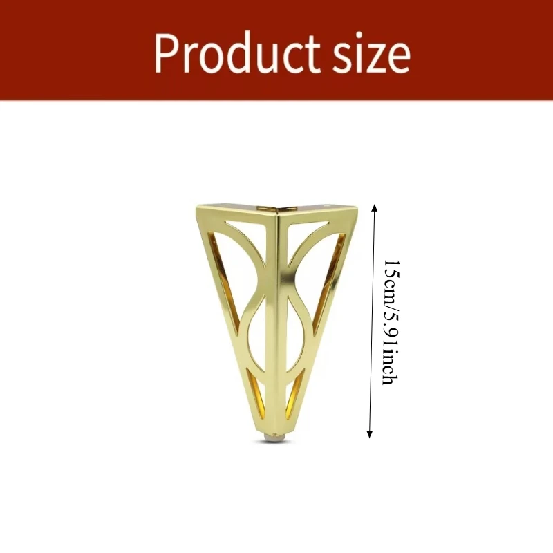 4pcs Golden 15cm Legs for Furniture Metal Thickened Iron Sofa TV Cabinet Feet Bathroom Cabinet Bed Coffee Table Replacement Legs