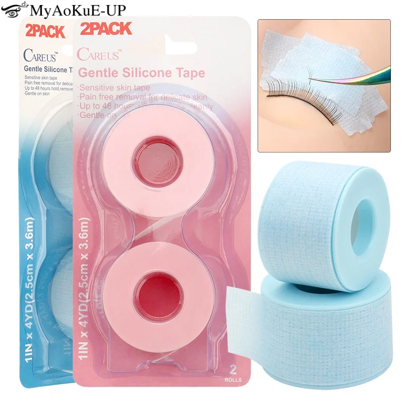 2 teile/schachtel Wimpern Silikon Band Wimpern Verlängerung Klebeband Kleine Loch Atmungsaktive Einfache Reißen Auge Pads Papier Patch Make-Up-Tools
