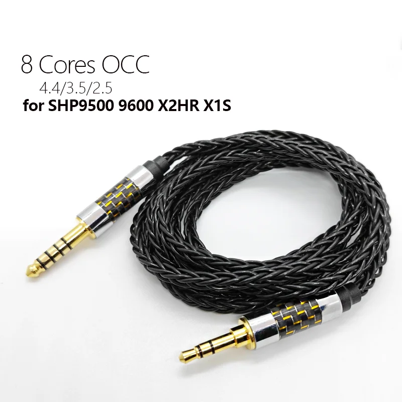 SHP9500 SHP9600 X2HR X1S Cable for Philips Earphones 4.4 2.5 Balance OCC Silver Plated Upgrade 8 Core cable