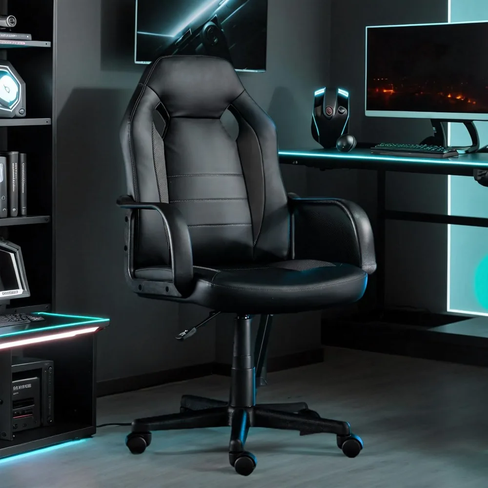 

Ergonomic Computer Gaming Chair Home Office Racing Executive Video Task Desk PU Leather for Adults Teens