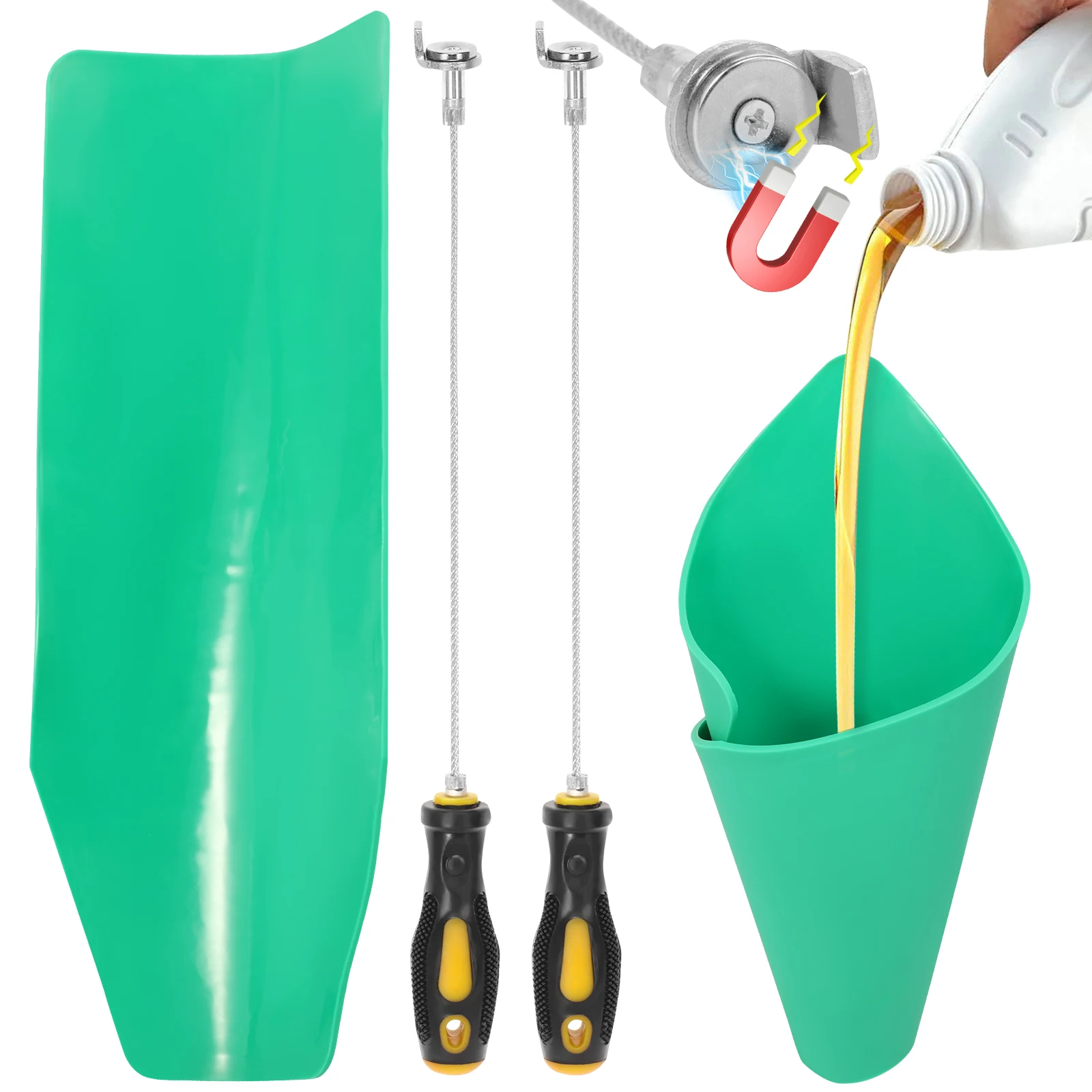 

Магнитный инструмент для снятия сливной пробки, гибкая многоразовая воронка для автомехаников, для снятия, слива и заливки масла