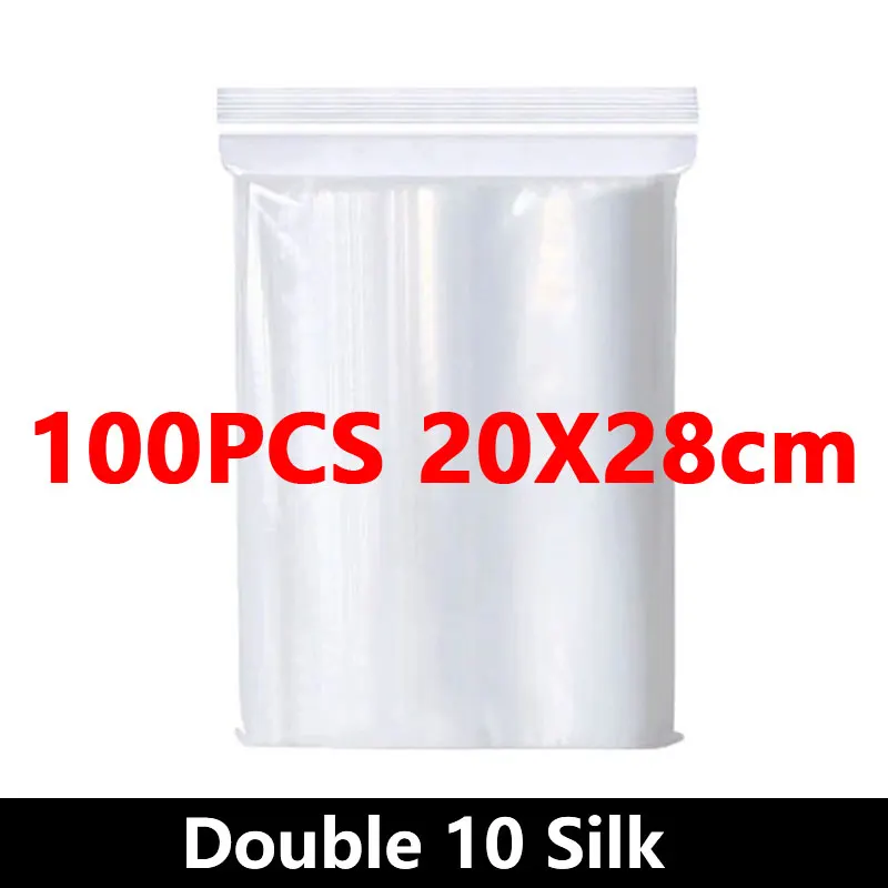 100Pcs Thicken Zipper Sealed Bags Clear Plastic Storage Bag for Small Jewelry Food Packing Reclosable Ziplock Sealing Bags image 3