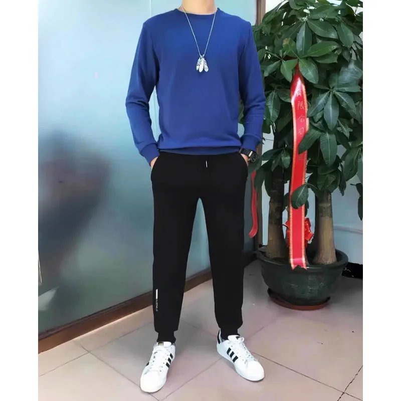 Pantaloni tinta unita da uomo primavera e autunno moda giovanile pantaloni sportivi casual larghi gamba dritta