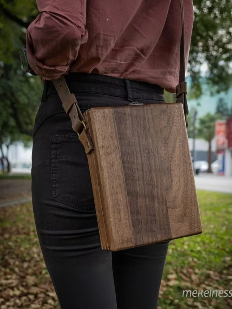 ヴィンテージ木製アーティストスケッチボックス - ポータブルクロスボディバッグ、ハンドバッグ絵画ツールキットバッグ - 画家、作家へのユニークなギフト