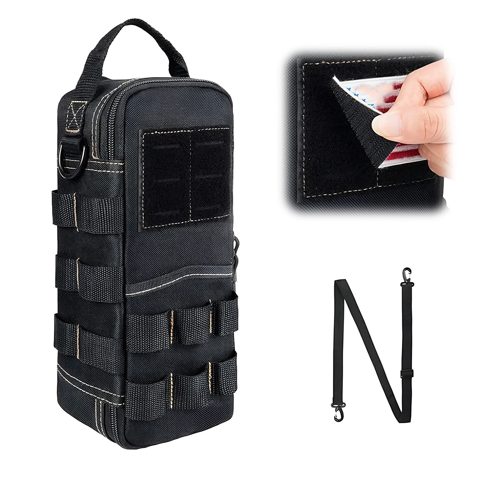 Men Heavy Duty Small Tool Bag with Carabiner&Strap&Handle Electrician Tools Kit Bag Travel Hardware Cases Mechanic Tools Box